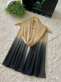 Beige and black chiffon dupatta