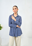 Blue Patterned Linen Shirt