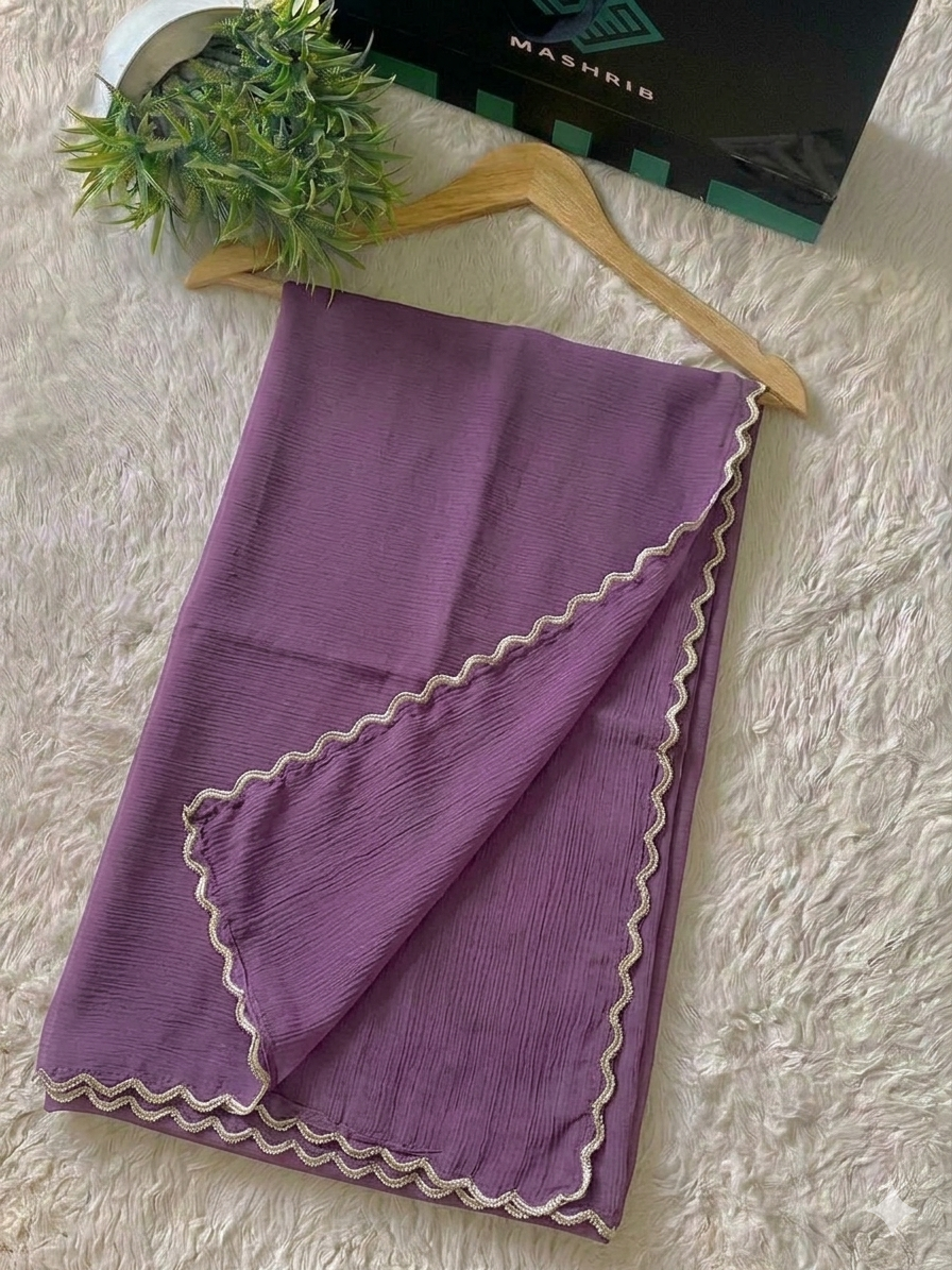 Purple Chiffon Dupatta