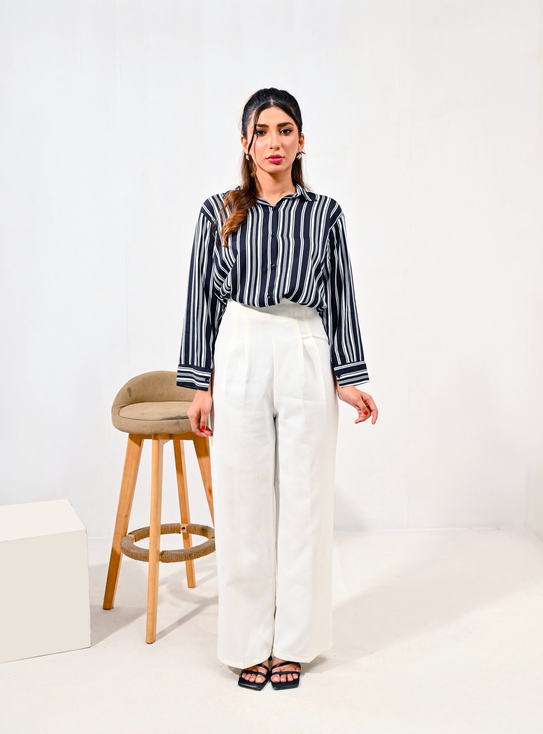Black Stripes Linen Shirt