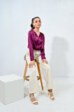 Purple Silk Wrap Top