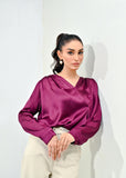 Purple Silk Wrap Top