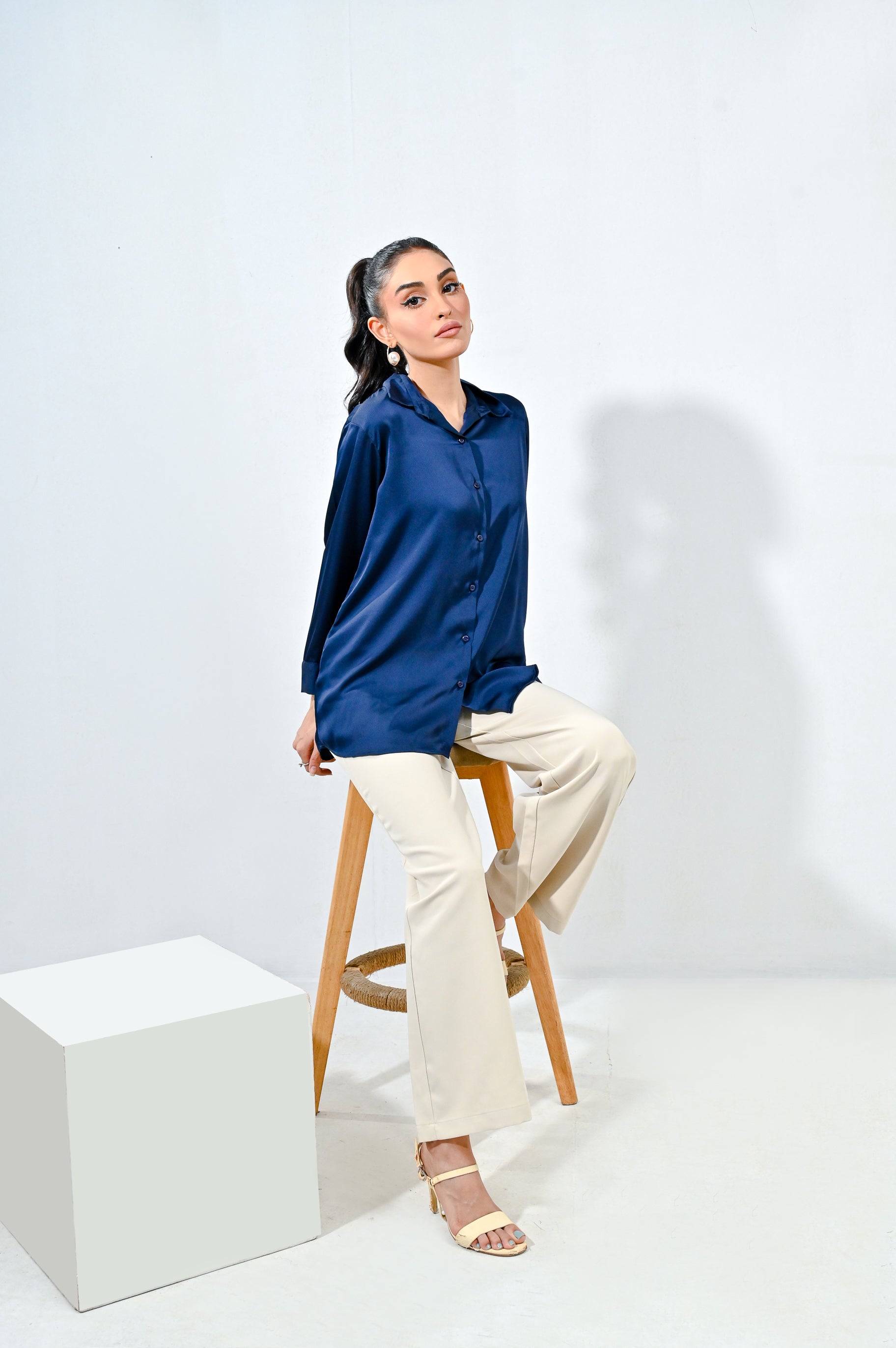 Blue Silk Shirt