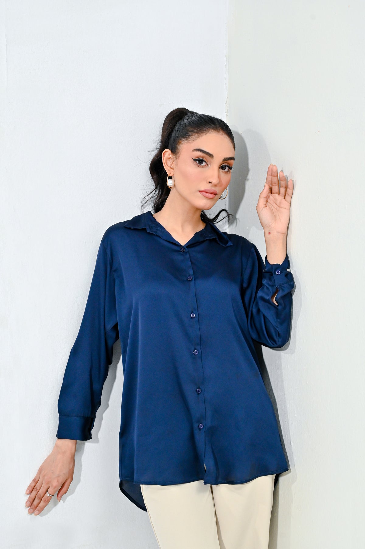 Blue Silk Shirt