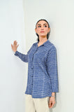 Blue Patterned Linen Shirt