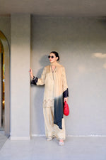 Beige and black chiffon dupatta