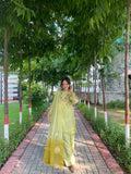Green and Olive chiffon dupatta