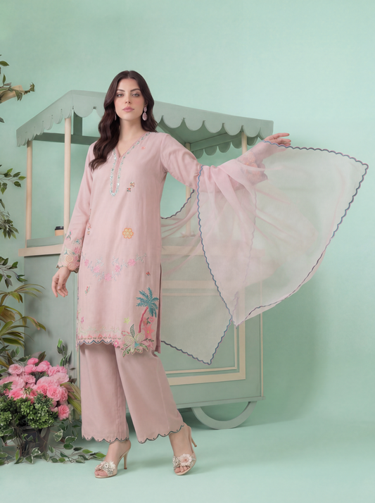 Pink Chiffon Dupatta