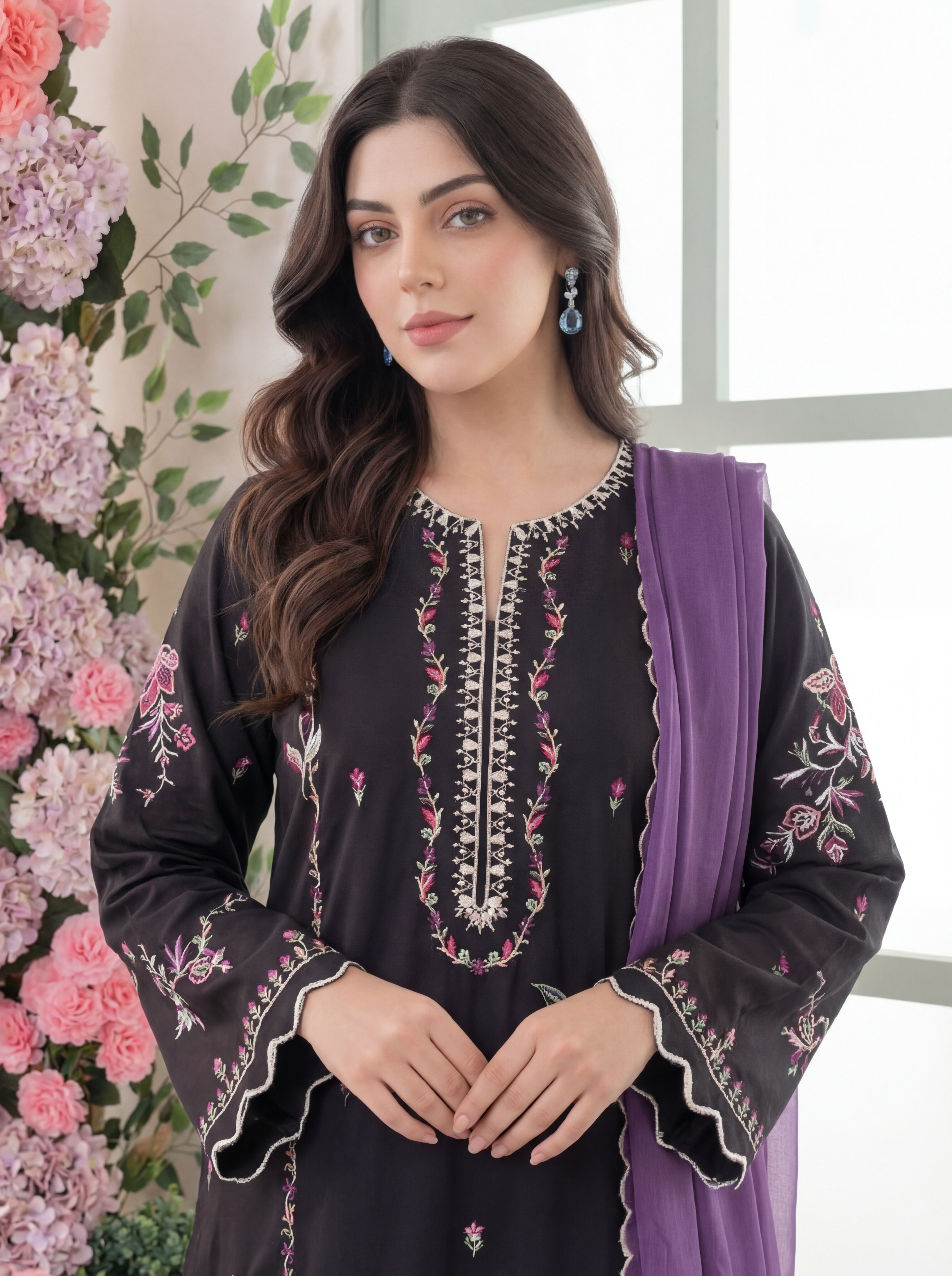 Noir Bloom - (premium wrinkle-free blended)