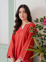 Scarlet Whisper - (premium cotton cambric)