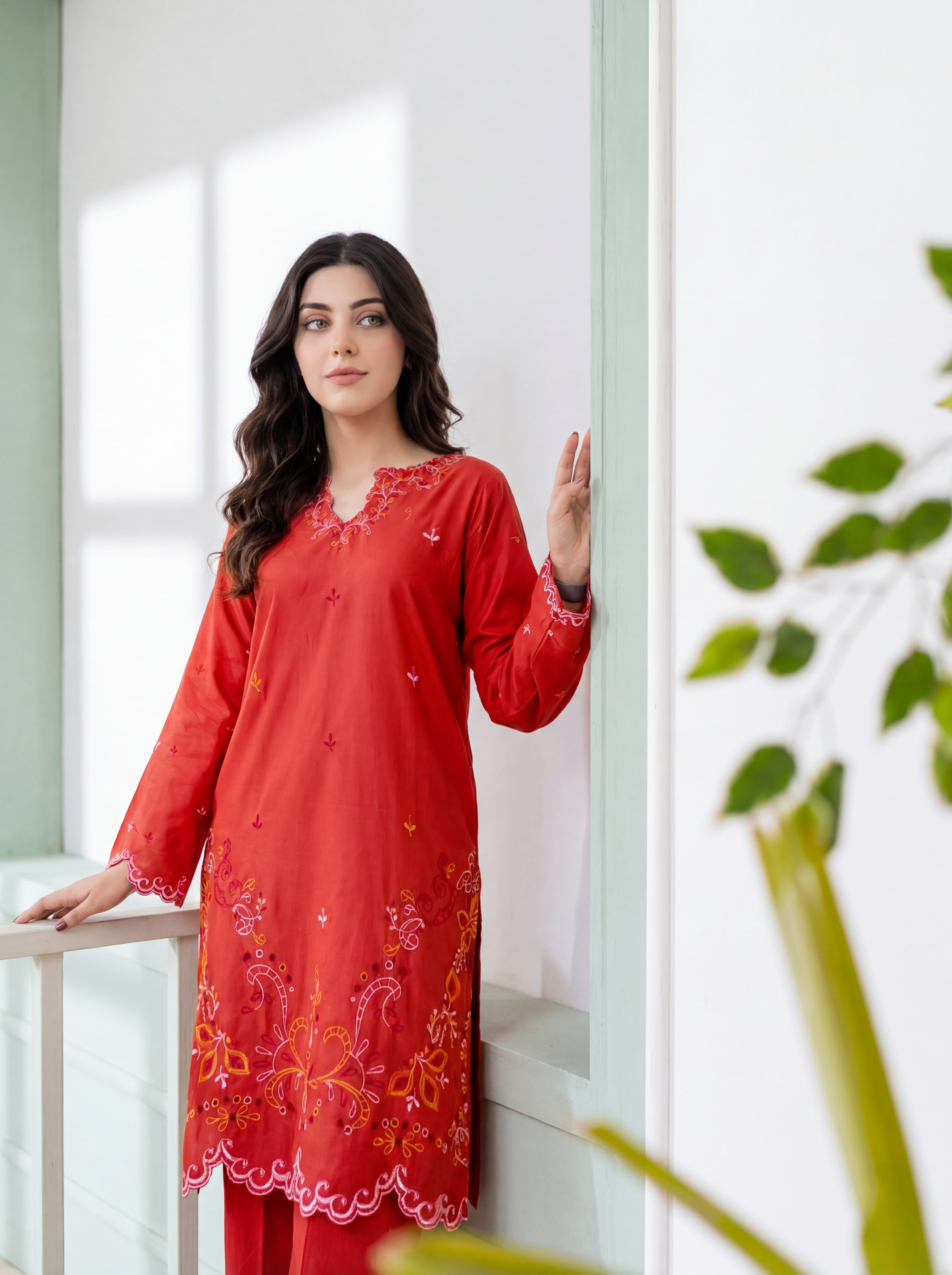 Scarlet Whisper - (premium cotton cambric)