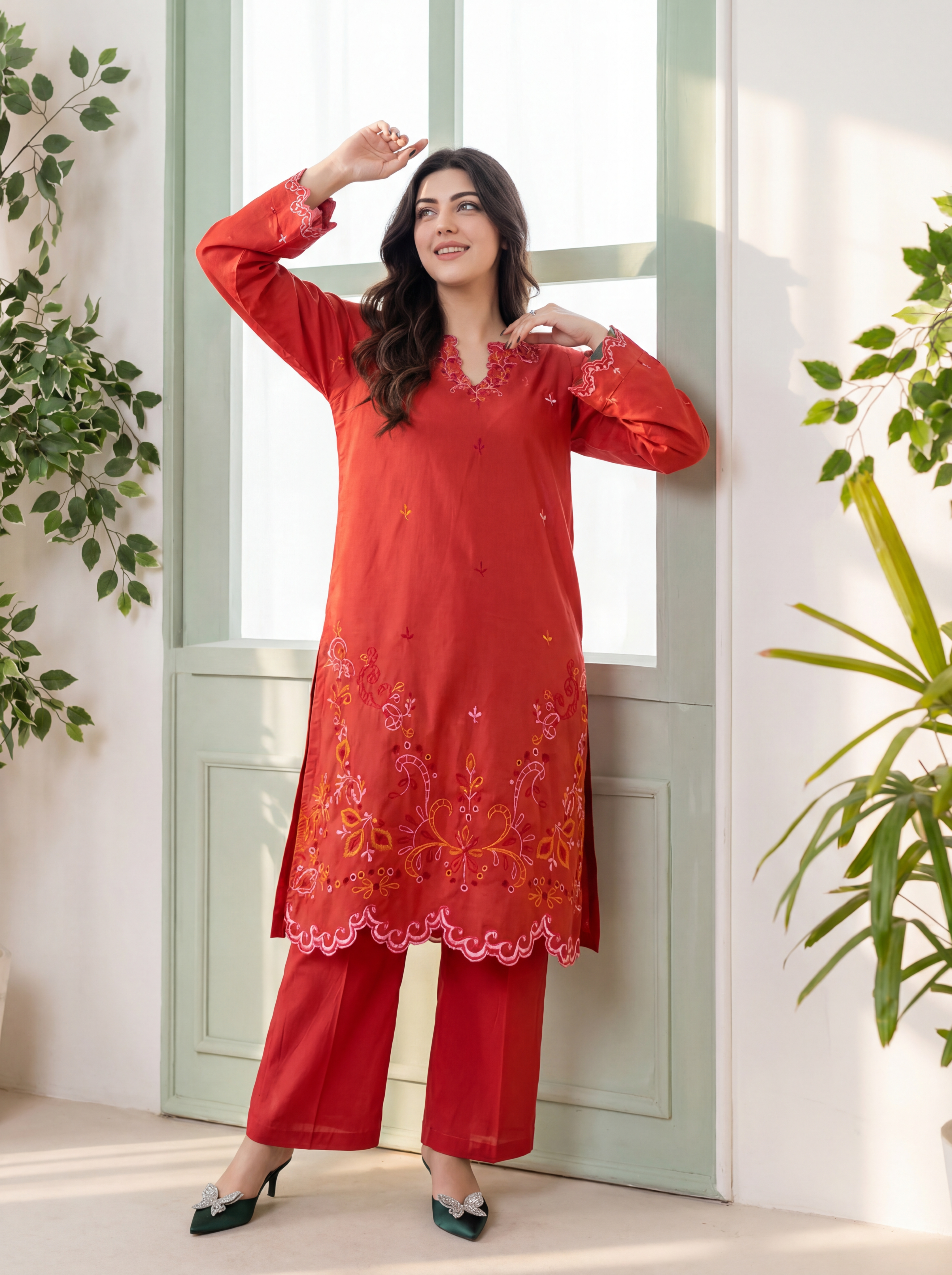 Scarlet Whisper - (premium cotton cambric)