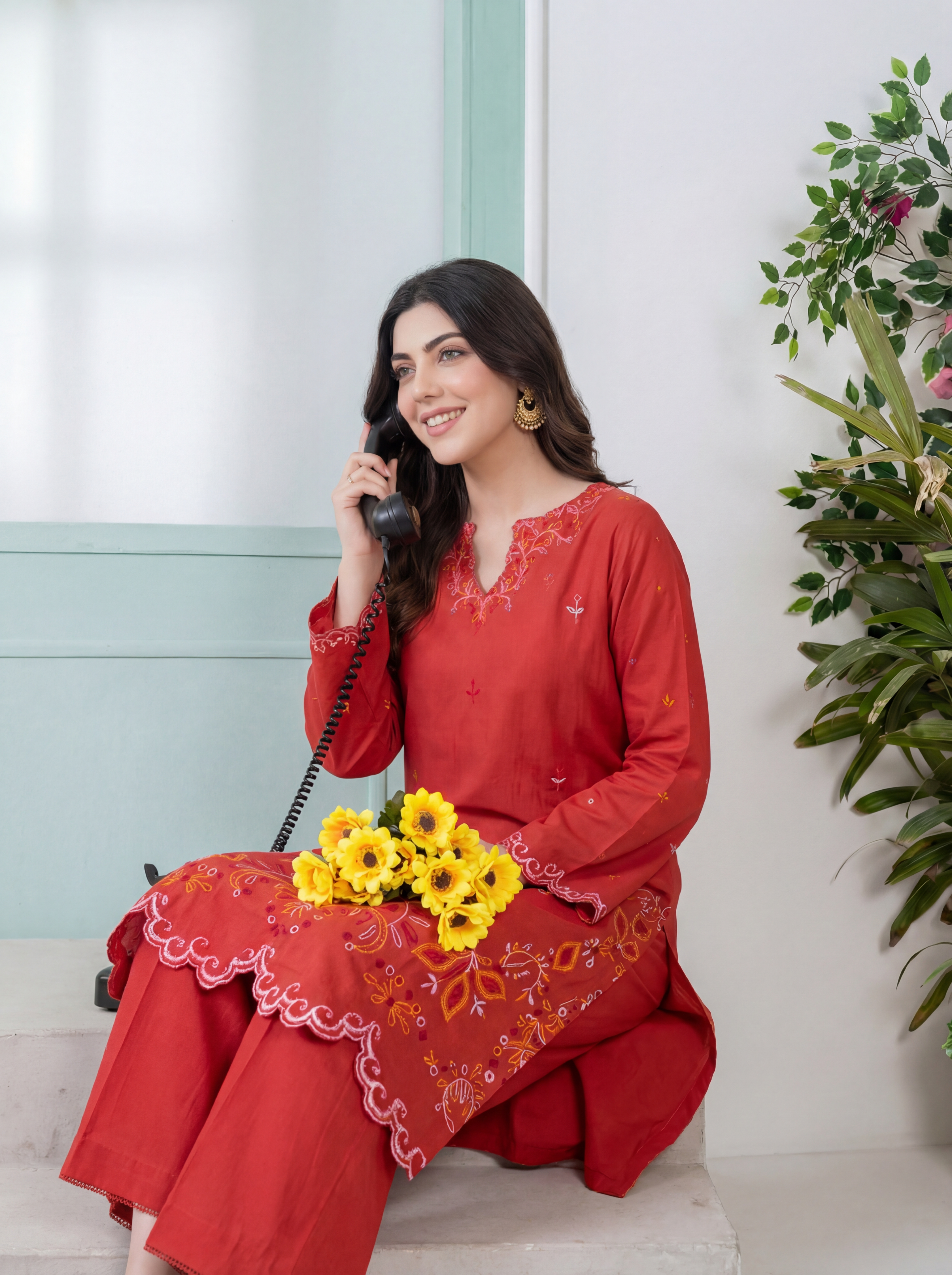 Scarlet Whisper - (premium cotton cambric)